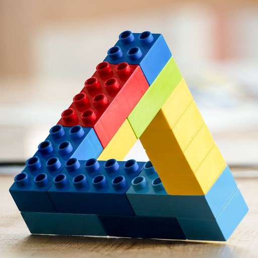 Impossible object, made of Lego blocks