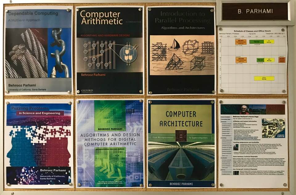 The bulletin board outside my UCSB office, updated today with cover images of my existing and forthcoming books