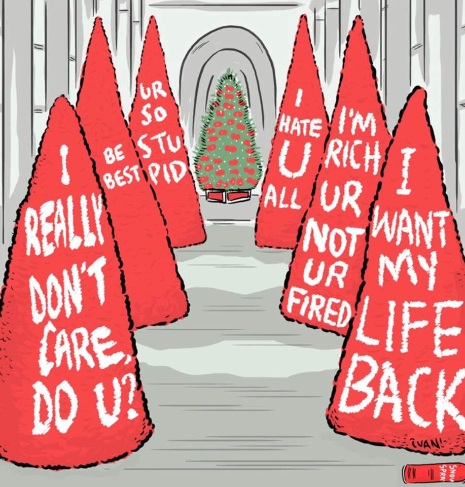 New Yorker cartoon: Christmas spirit at the White House