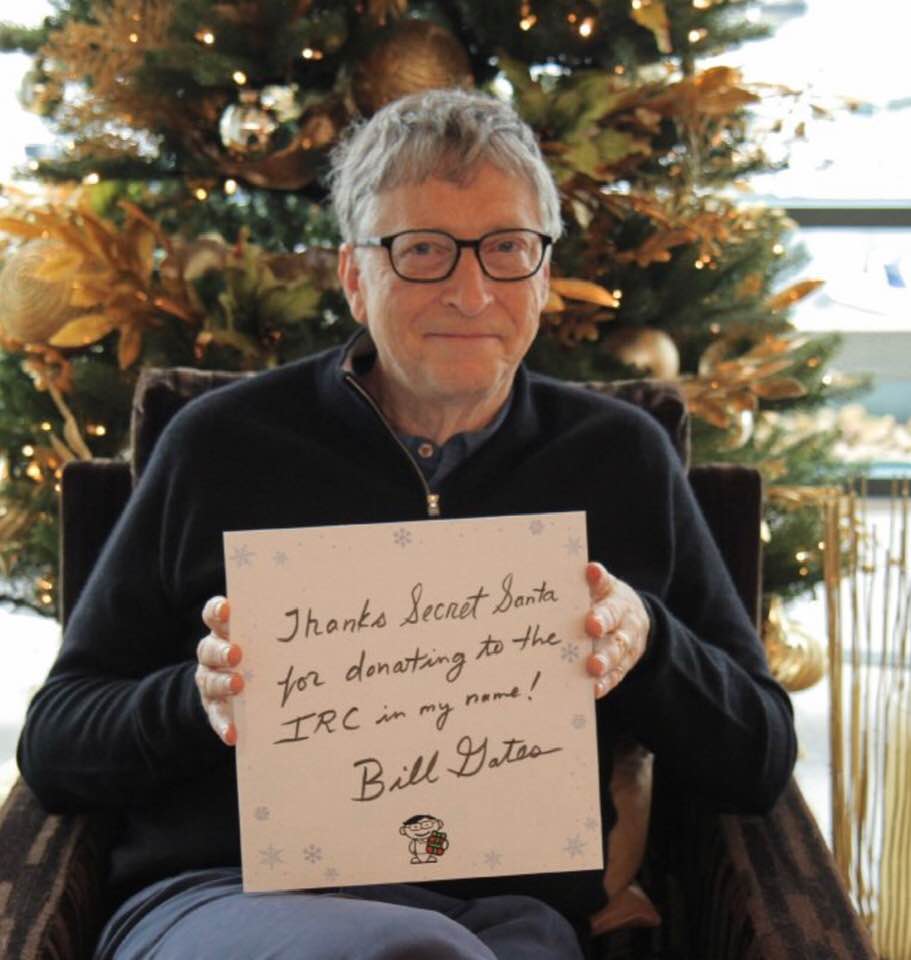 Bill Gates thanks his Secret Santa for making a charity donation in his name