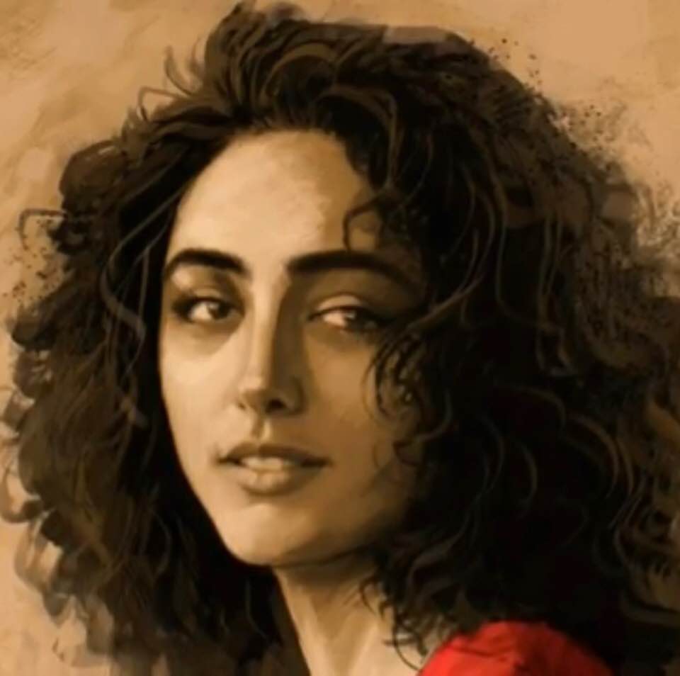 Portrait of actress Golshifteh Farahani by unknown artist