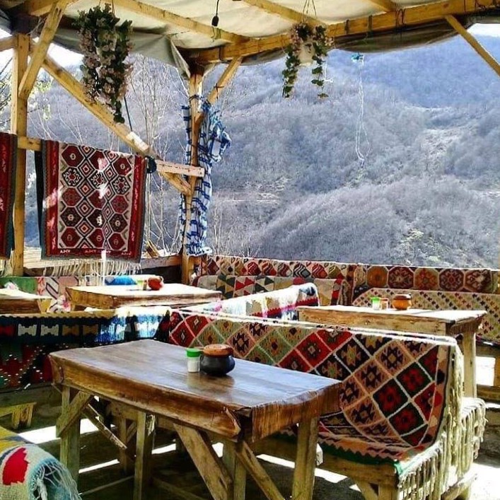 A traditional roadside cafe in Masouleh, Iran