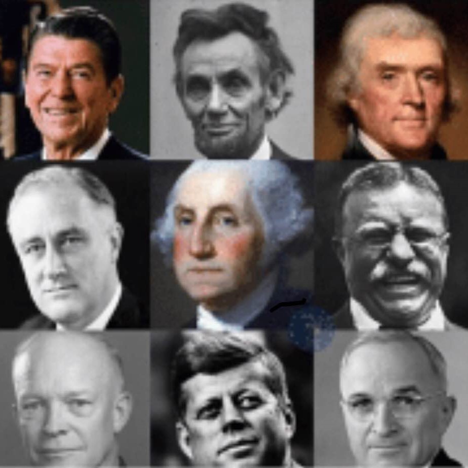 Nine of America's great Presidents