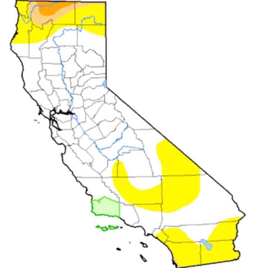 Drought map of California