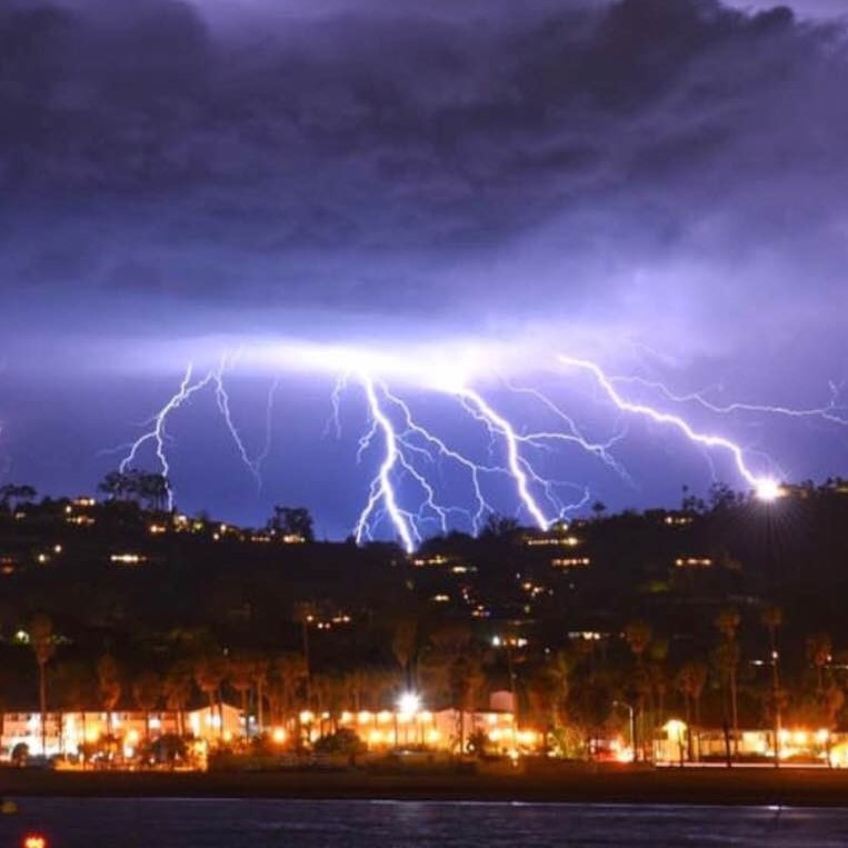 Spectacular lightning display, photographed over Stearns Wharf in Santa Barbara last night, Photo 2