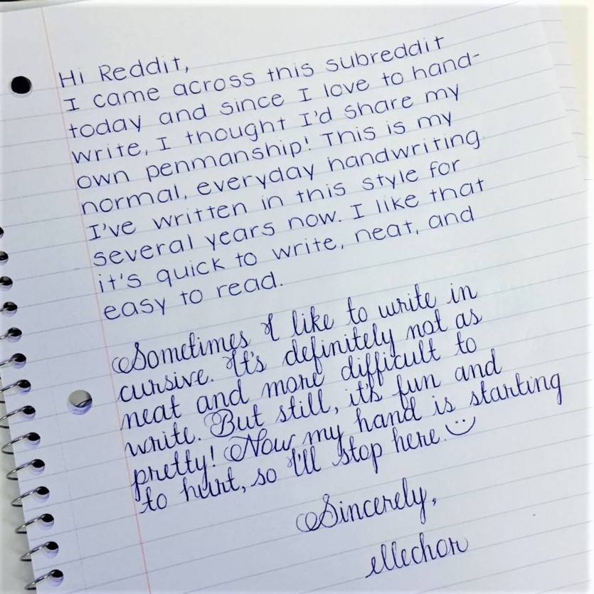 Beautiful handwriting