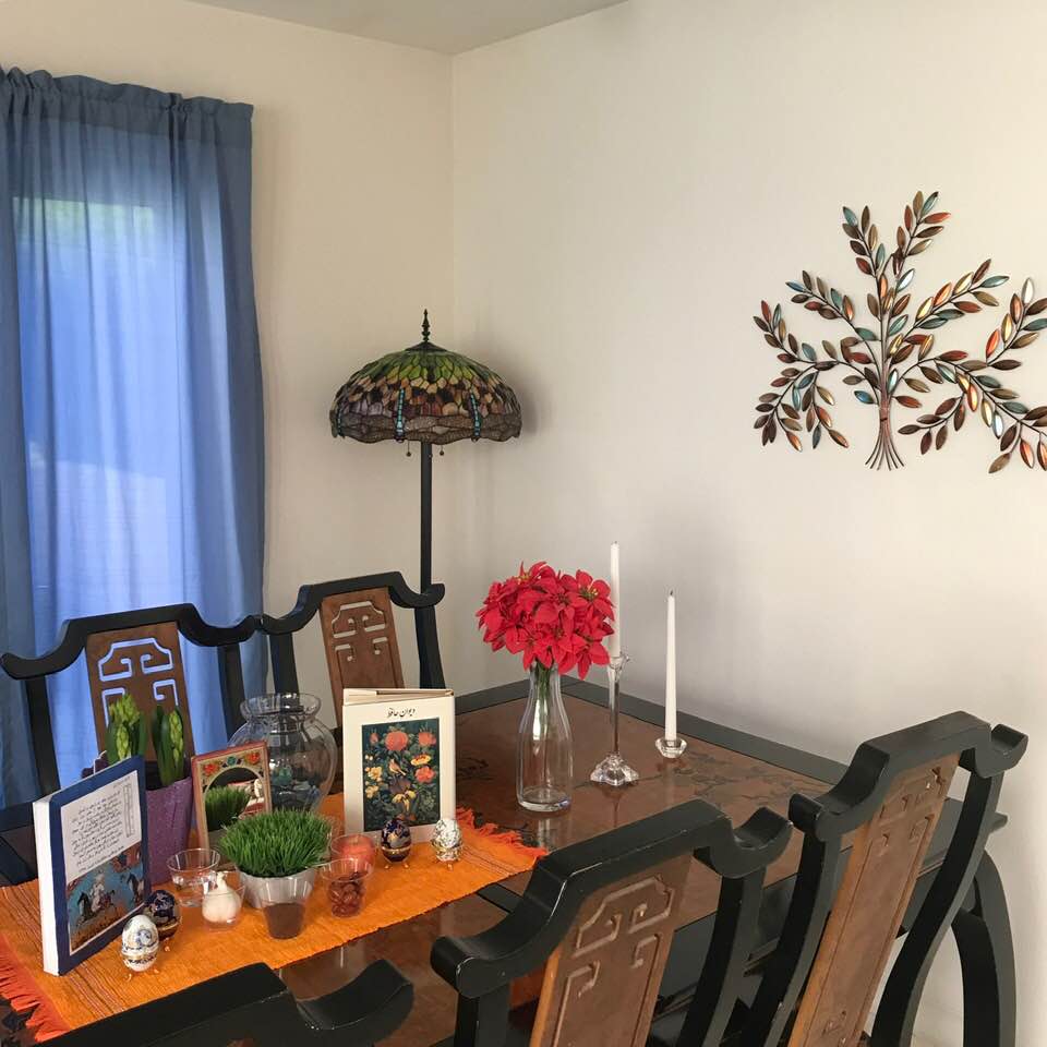 My haft-seen spread at home for Norooz 2019, wide-shot photo