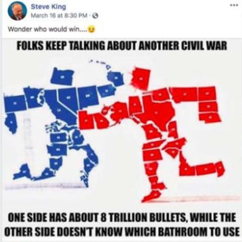 Congressman Steve King's social-media post about Civil War II