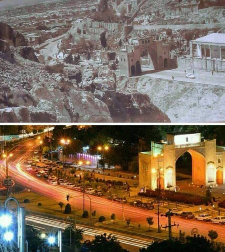 These two photos show a key reason for flood devastation in Shiraz, Iran