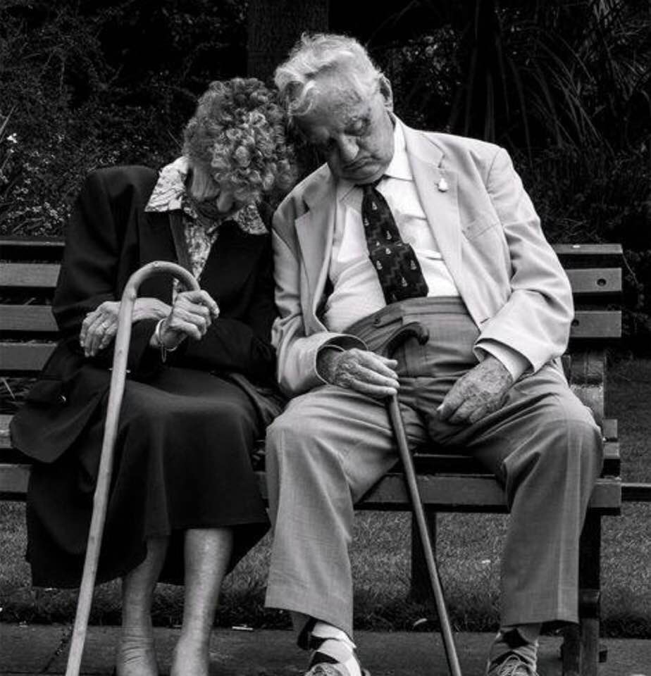 The secret to a long, healthy, loving relationship is to continue to sleep together into old age!