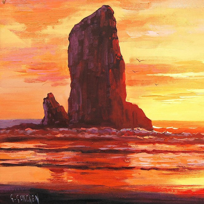 Amazing coastal sunsets: Painting