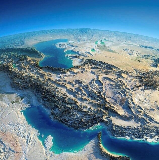 NASA satellite image of the Iranian Plateau: Day