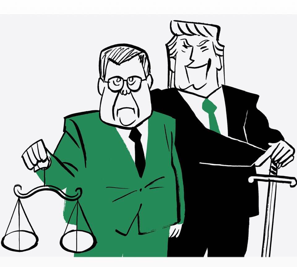 Cartoon: Trump and Barr make a mockery of our justice system and separation of powers