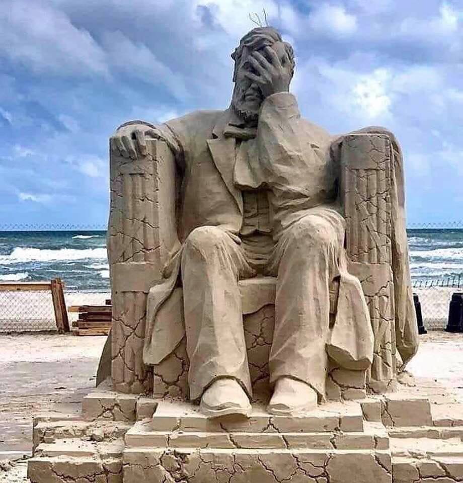 The winning entry at Texas Sand Sculpture Festival, 2019