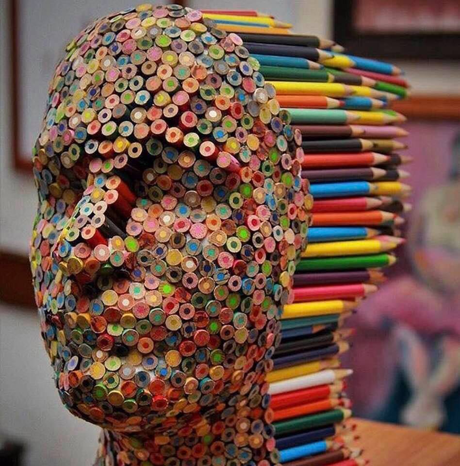 Brilliant art: Colorful pencil sculpture by Molly Gambardella