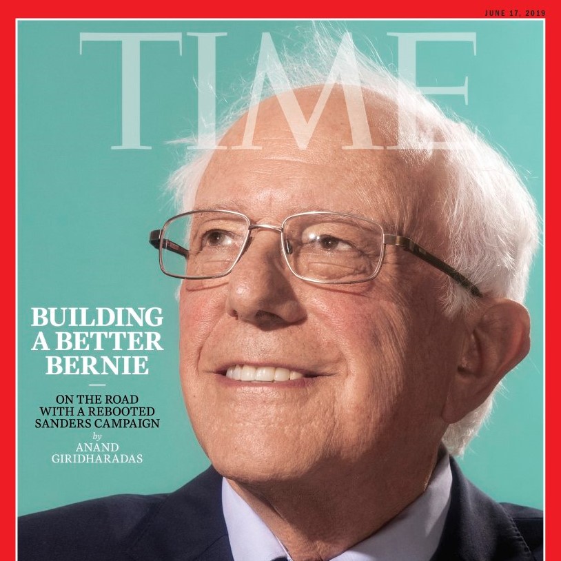 Senator Bernie Sanders on the cover of 'Time' magazine, issue of June 17, 2019