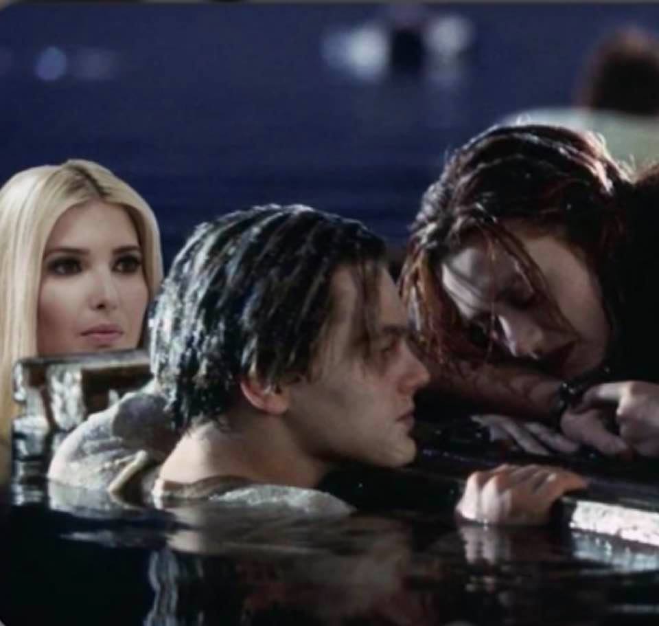 Ivanka Trump with Jack and Rose, as The Titanic sinks