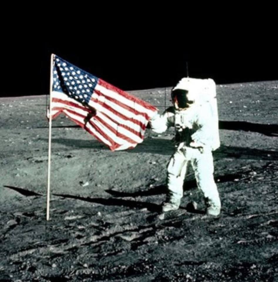 Fiftieth anniversary of Moon landing: American flag