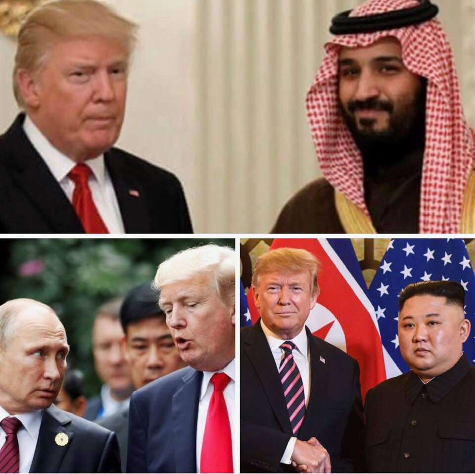 Photos of Trump with three brutal dictators