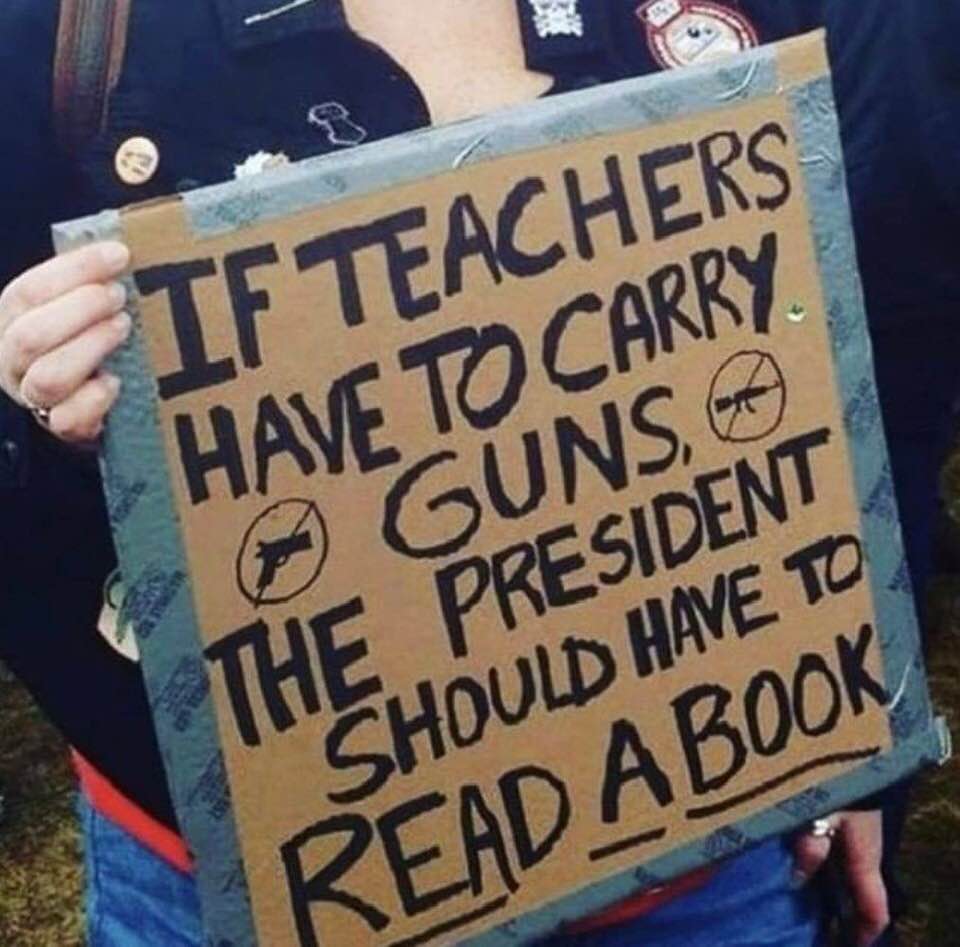 Meme: On the proposal that teachers should carry guns