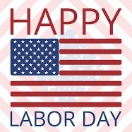 Labor Day greetings, with the US flag