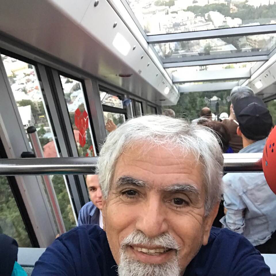 Selfie taken at the inclined tram taking us to the Roof of Tbilisi