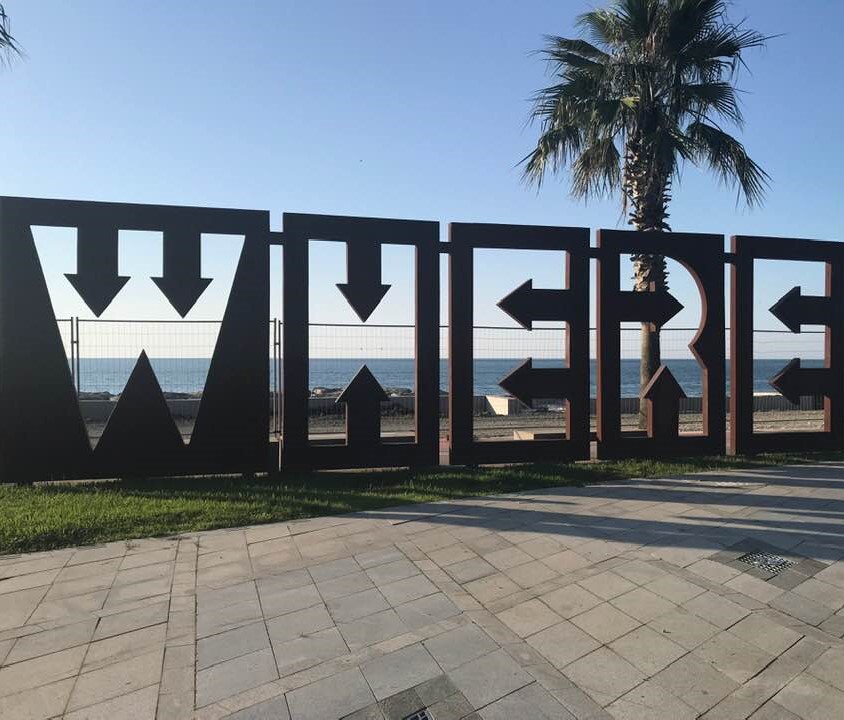 The walkway along the waterfront in Batumi