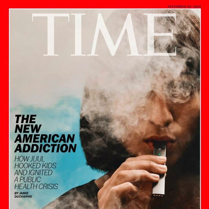 Time magazine cover image about the crisis of deaths from vaping in the US
