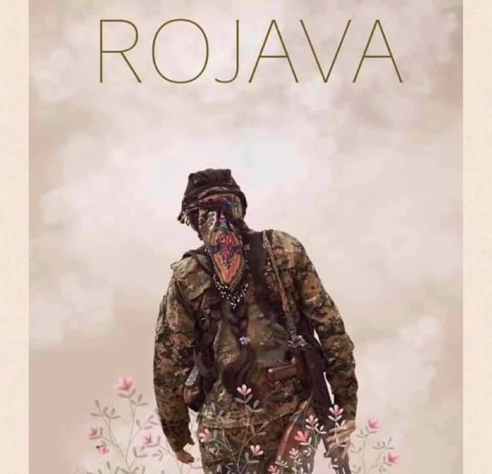 Poster advocating the saving of Rojava