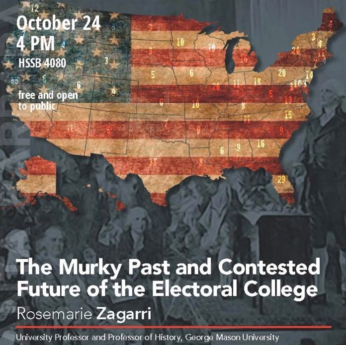 Flyer for Rosemarie Zagarri's talk about the electoral college