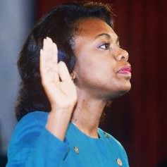 Anita Hill being sowrn in