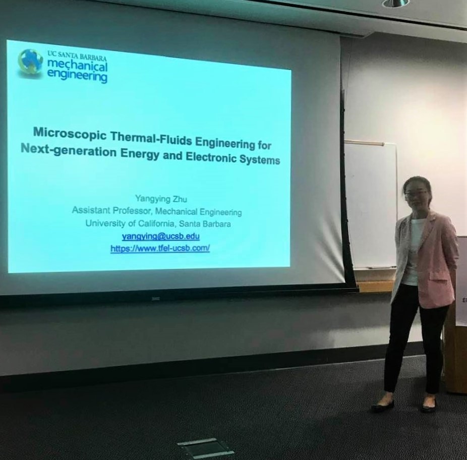 Dr. Yangying Zhu's talk today at UCSB's Elings Hall