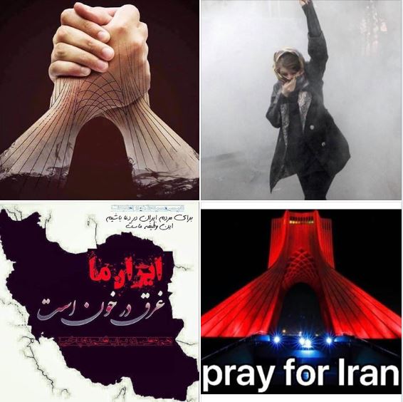 Memes of the day: Iranians in diaspora and people of Iranian origins are thinking of those fighting in Iran against a dictatorial regime