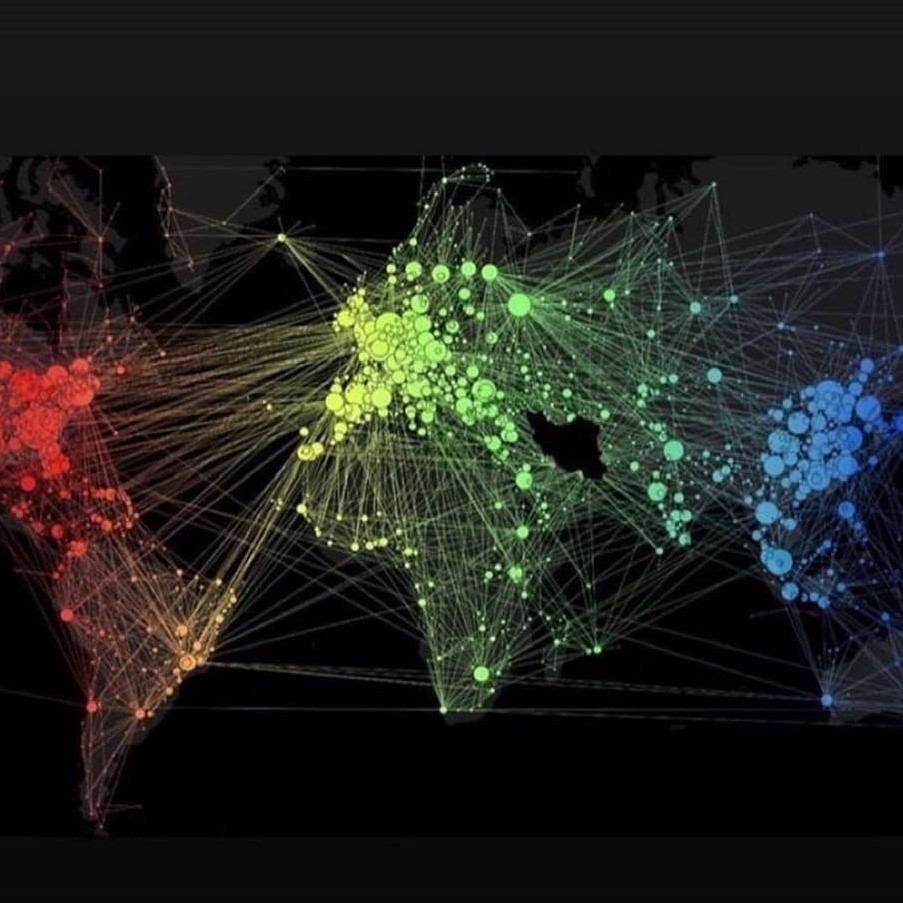 Internet blackout: Iran shows as a black area on this symbolic rendering of the worldwide Internet traffic