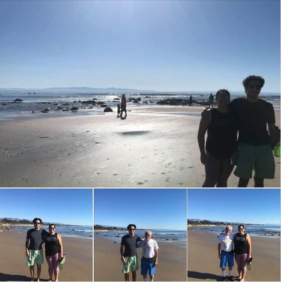 A beautiful day for strolling along the UCSB West Campus Beach and the Coal Oil Point nature preserve at low tide, with two of my children
