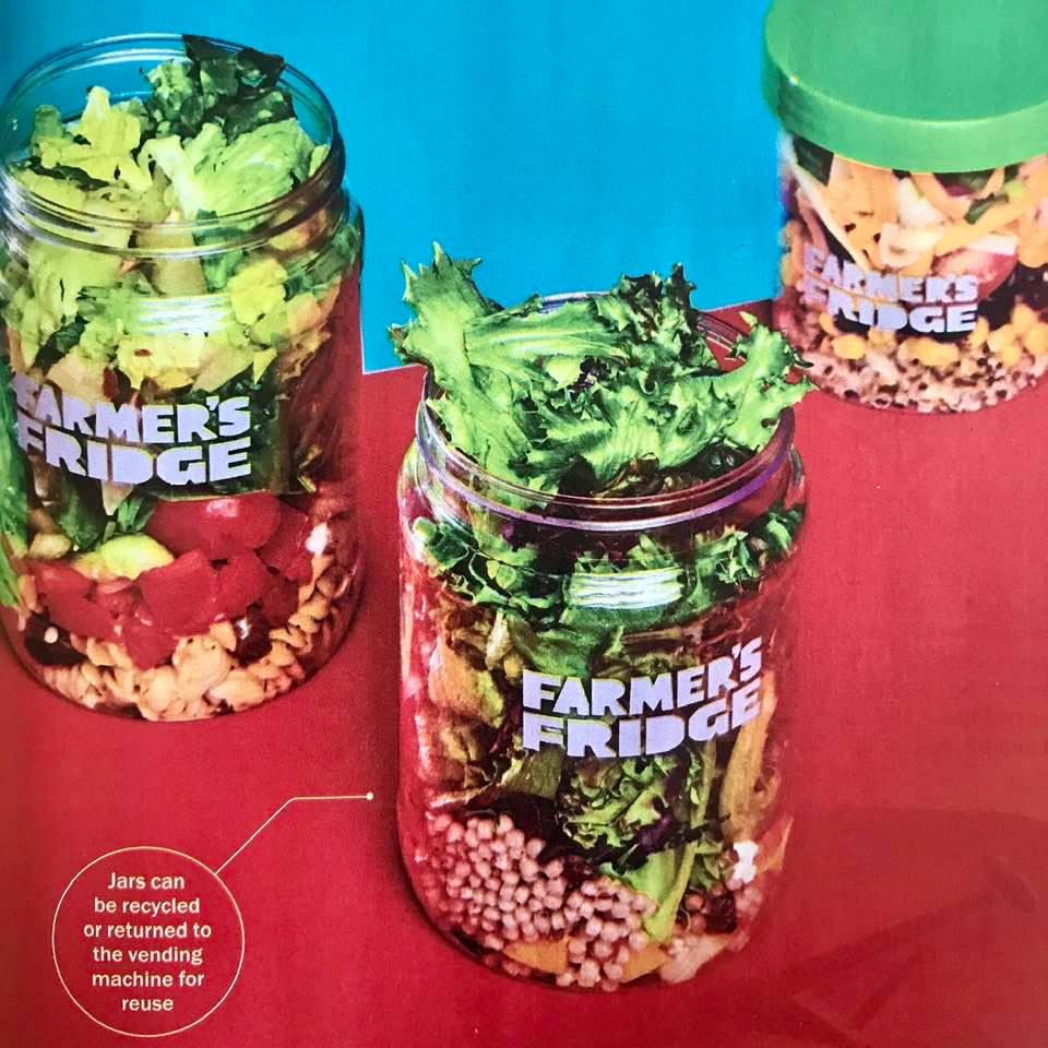 Vending machines with veggie mixes in recyclable glass jars, returned to the machine itself, are being deployed in test markets