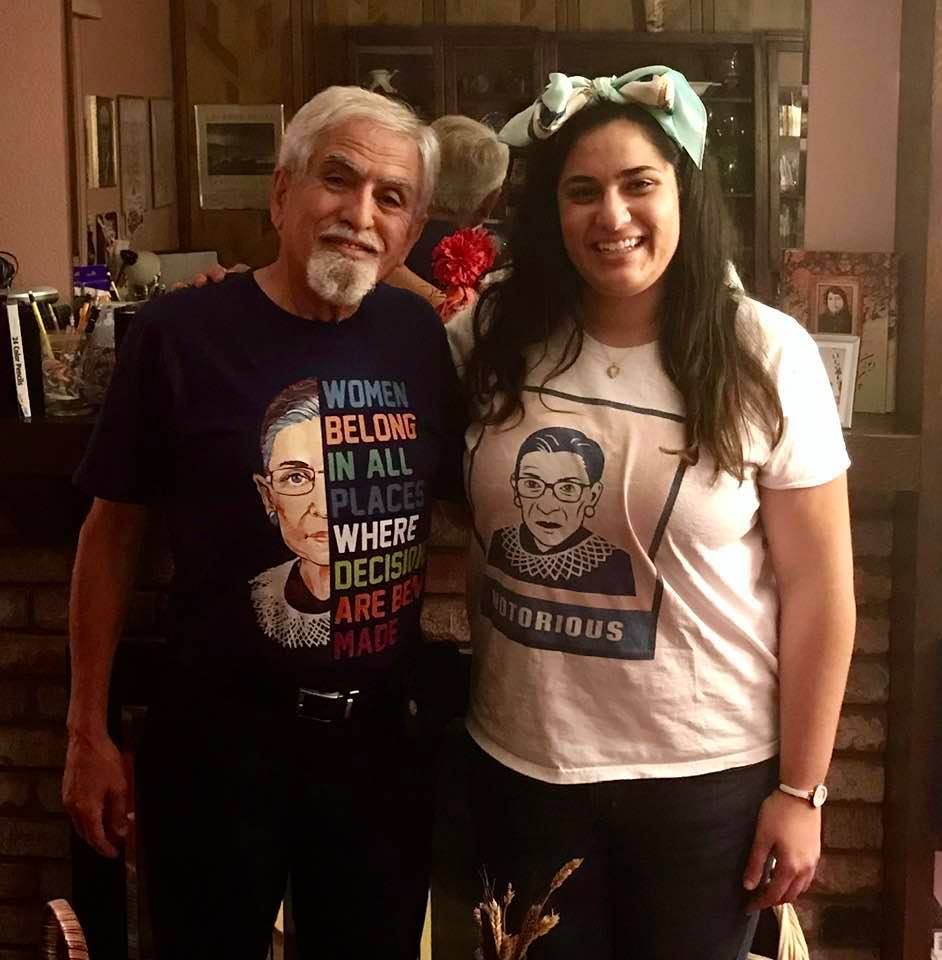 My daughter and I, with our accidentally coordinated T-shirts, on Friday 11/29