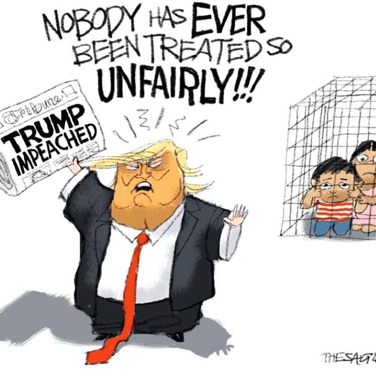 Cartoon: Trump believes that nobody has been treated so unfairly