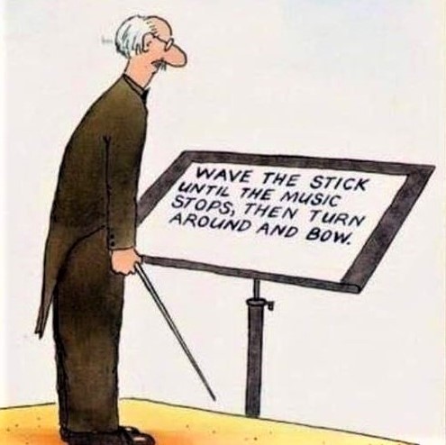 Cartoon: The role of an orchestra conductor