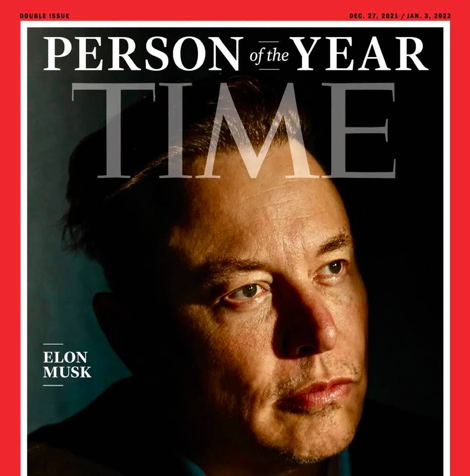 Elon Musk has been chosen as Time magazine's 'Person of the Year' for 2021