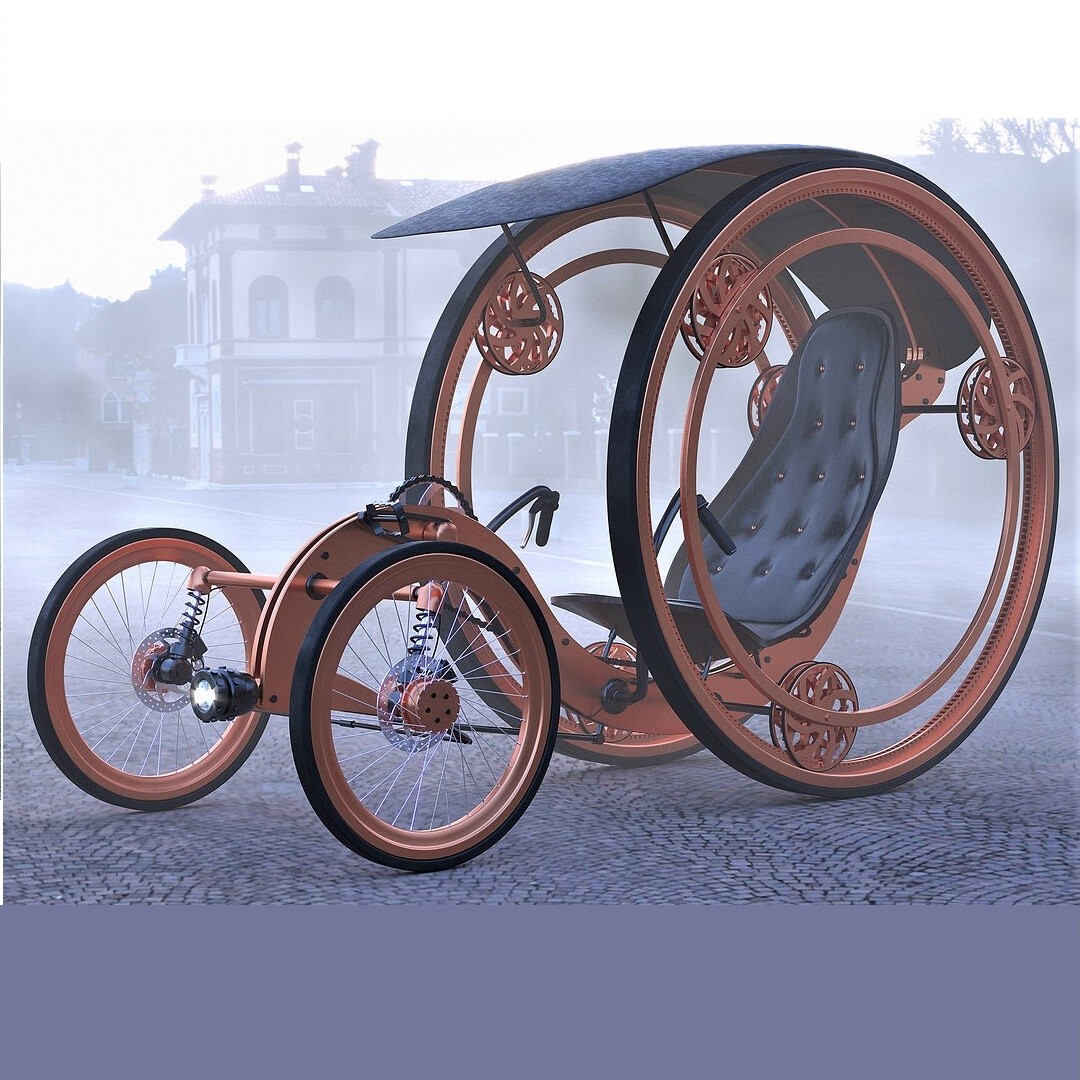 Pedal-powered personal transportation option: Nautilus Steampunk Velomobile
