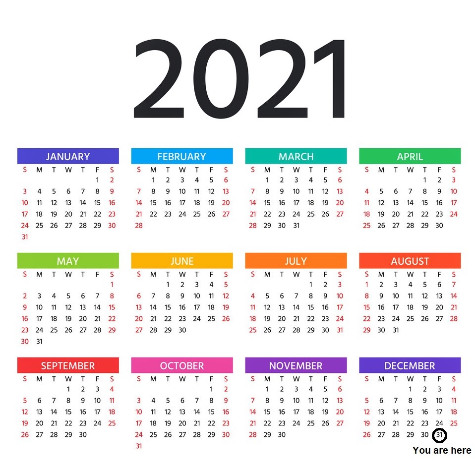 Goodbye 2021! The year's calendar