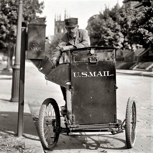 Motorcycle mail-carrier in Washington DC, May 1912