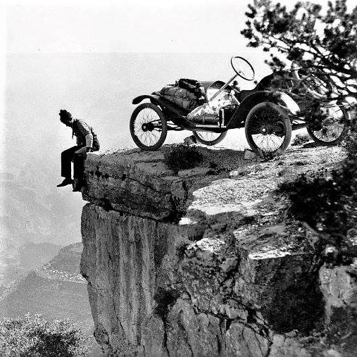 Metz Car Adventure: L. Wing drove his Metz Model 22 to the rim of the Grand Canyon in 1914