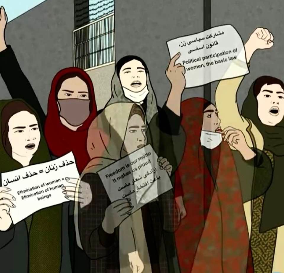 Art: Afghan women, not men, are standing against the Taliban!