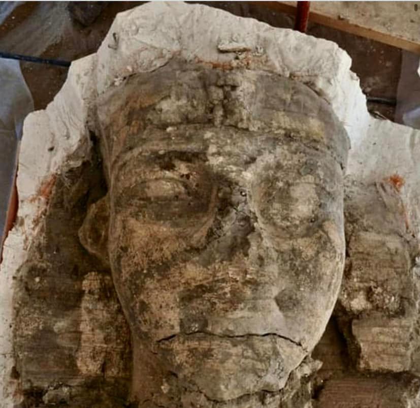 Restoration work on a landmark Egyptian temple unearths colossal pair of Sphinxes