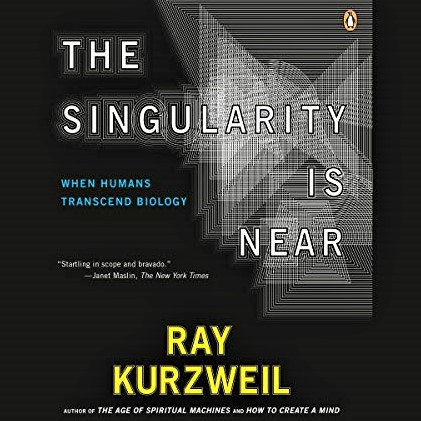 Cover image of Ray Kurzweil's 'The Singularity Is Near' (see the last item below).