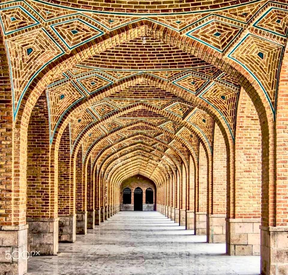 Vault corridors of the Blue Mosque Tabriz, Iran