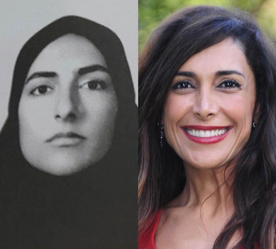 Photos of Darya Safai, Belgian MP, with and without hijab