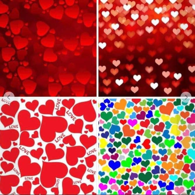 Happy Valentine's Day: Images of hearts in many colors